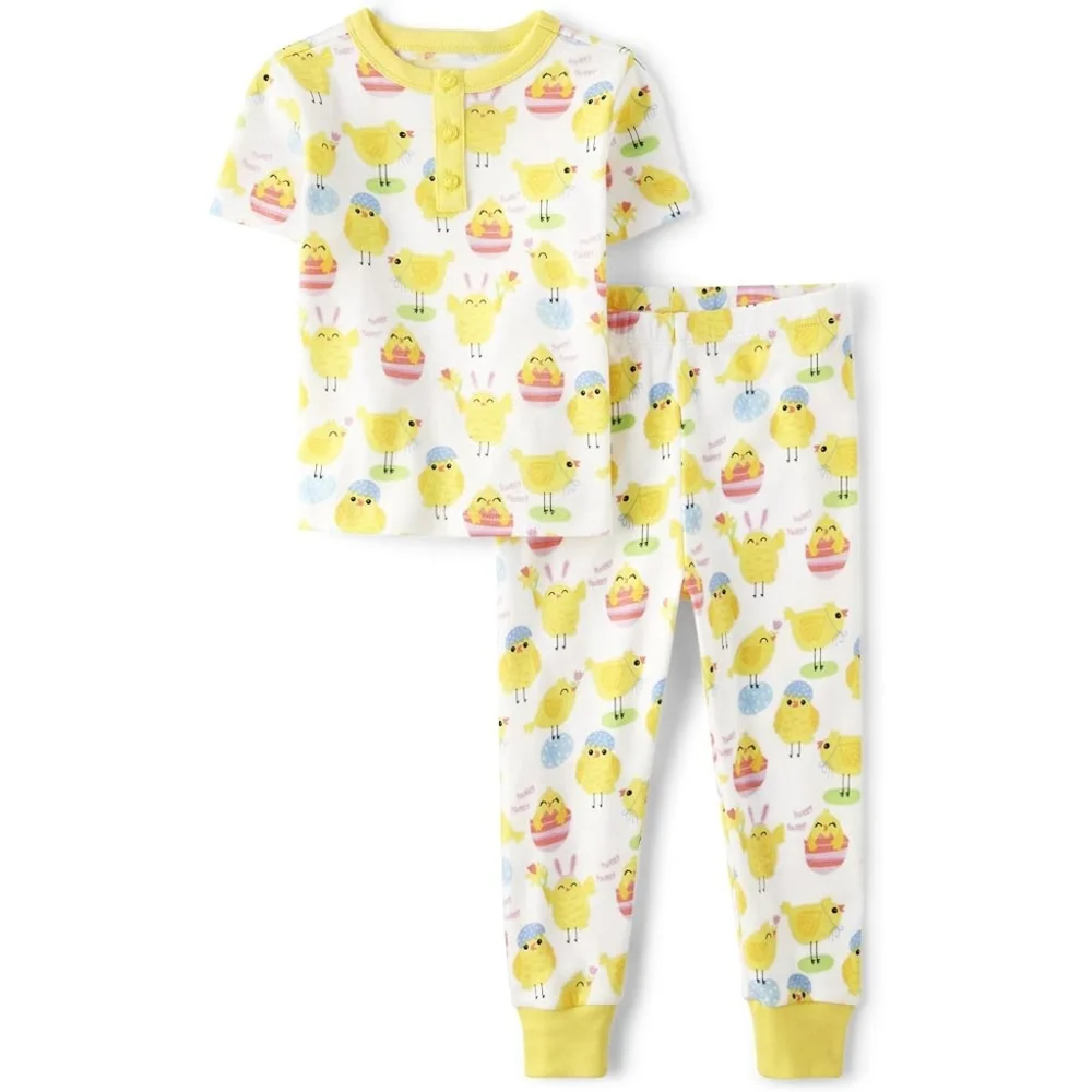 Girls Gymboree Easter Yellow Chicks Cotton Pajamas Set Size 14 NEW Gymmies